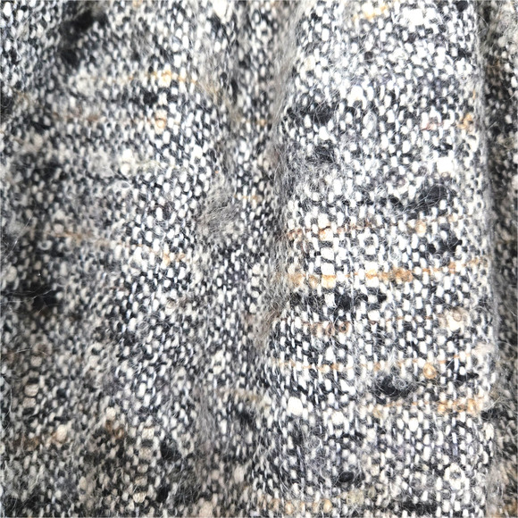 Anna Sui Tweed Bubble Skirt Black White Wool Blend Textured Mini Size 12 XS - Picture 5 of 8